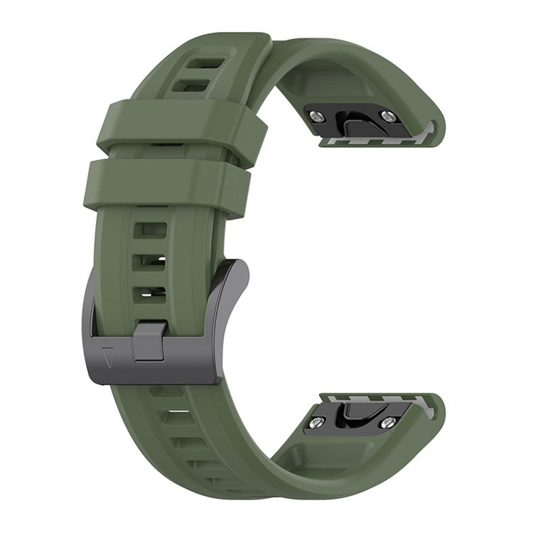 For Garmin Fenix 7/7 Solar/Epix Gen2 Quick Release Watch Band 22mm Silicone Wrist Strap Sports Watch Replacement Watchband with Metal Buckle - Midnight Green