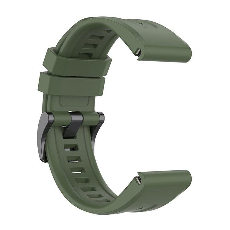 For Garmin Fenix 7/7 Solar/Epix Gen2 Quick Release Watch Band 22mm Silicone Wrist Strap Sports Watch Replacement Watchband with Metal Buckle - Midnight Green
