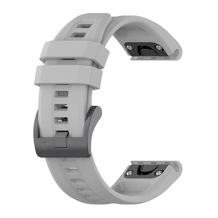 For Garmin Fenix 7/7 Solar/Epix Gen2 Quick Release Watch Band 22mm Silicone Wrist Strap Sports Watch Replacement Watchband with Metal Buckle - Grey
