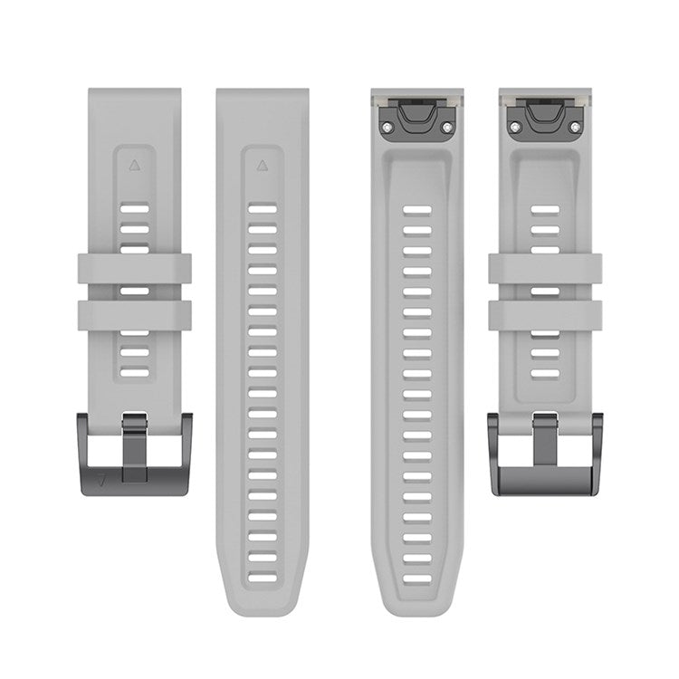 For Garmin Fenix 7/7 Solar/Epix Gen2 Quick Release Watch Band 22mm Silicone Wrist Strap Sports Watch Replacement Watchband with Metal Buckle - Grey