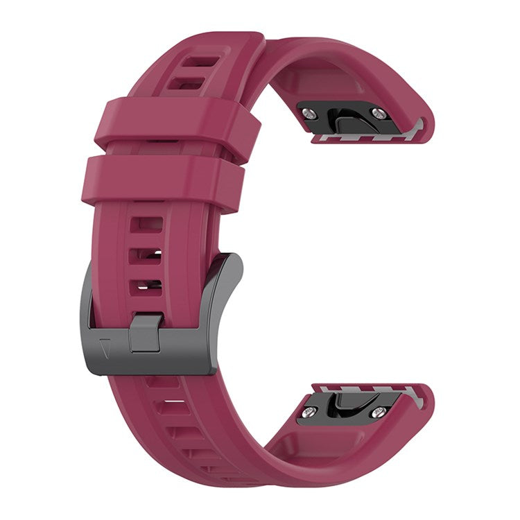 For Garmin Fenix 7/7 Solar/Epix Gen2 Quick Release Watch Band 22mm Silicone Wrist Strap Sports Watch Replacement Watchband with Metal Buckle - Wine Red