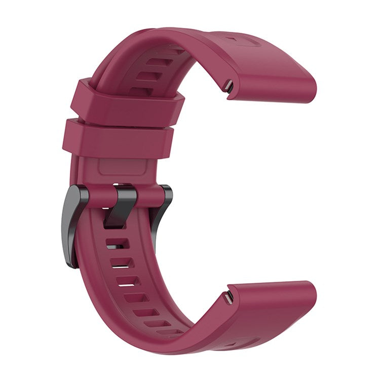 For Garmin Fenix 7/7 Solar/Epix Gen2 Quick Release Watch Band 22mm Silicone Wrist Strap Sports Watch Replacement Watchband with Metal Buckle - Wine Red