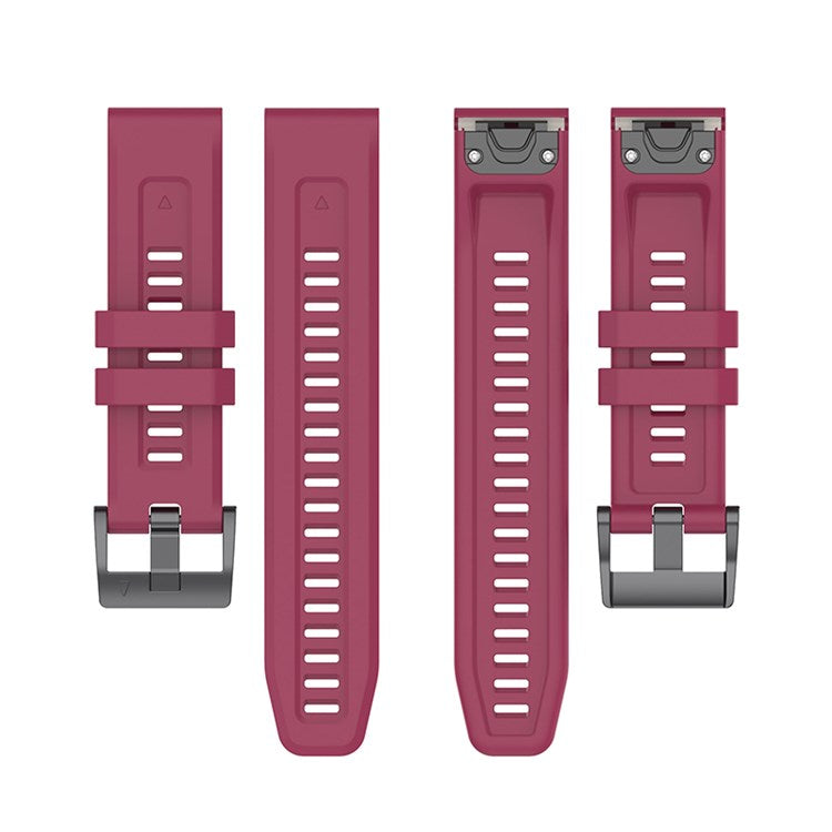 For Garmin Fenix 7/7 Solar/Epix Gen2 Quick Release Watch Band 22mm Silicone Wrist Strap Sports Watch Replacement Watchband with Metal Buckle - Wine Red