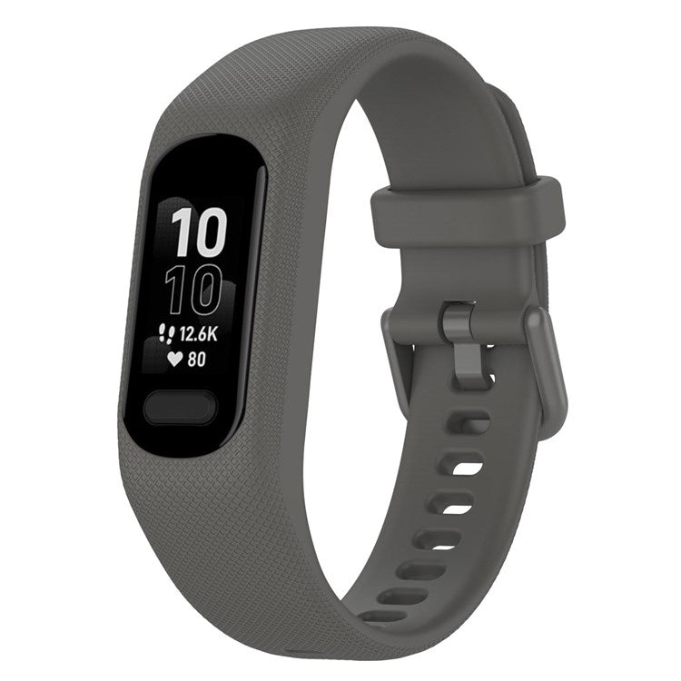 For Garmin Vivosmart 5 Armband Silicone Watch Strap with Case - Grey