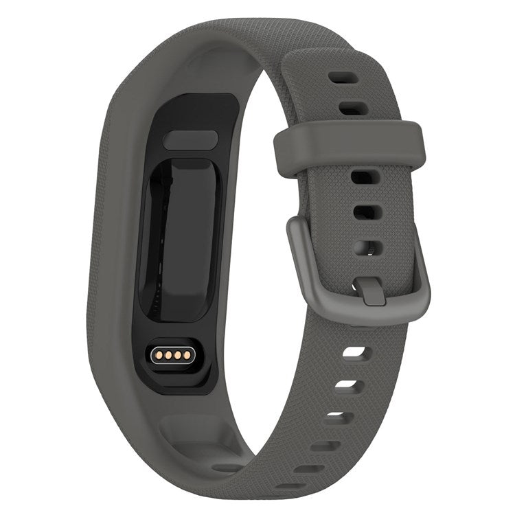 For Garmin Vivosmart 5 Armband Silicone Watch Strap with Case - Grey