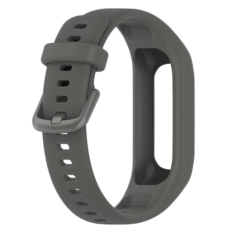 For Garmin Vivosmart 5 Armband Silicone Watch Strap with Case - Grey