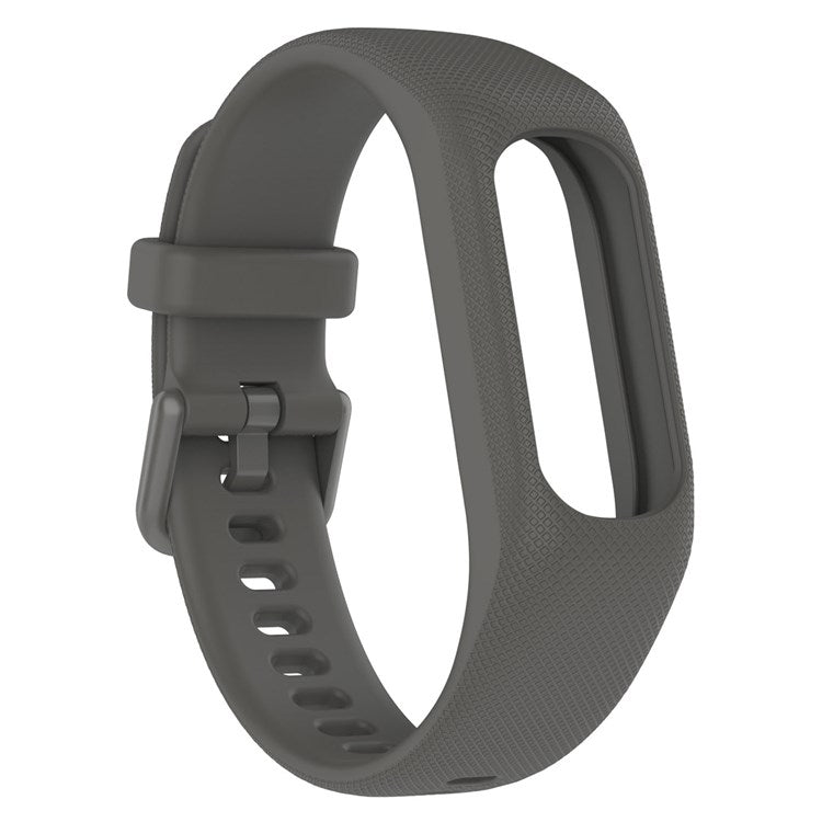 For Garmin Vivosmart 5 Armband Silicone Watch Strap with Case - Grey