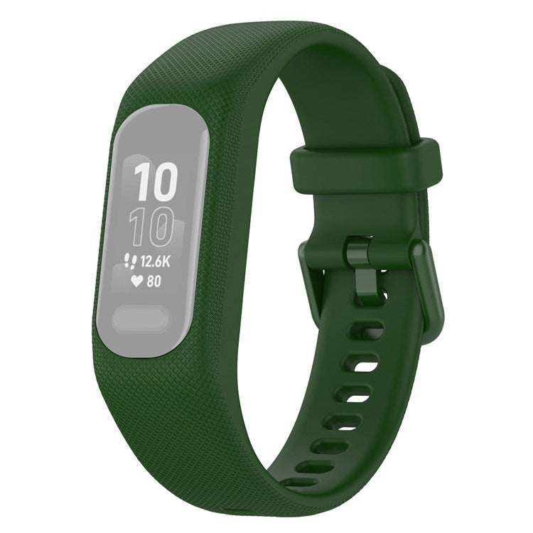 For Garmin Vivosmart 5 Armband Silicone Watch Strap with Case - Army Green