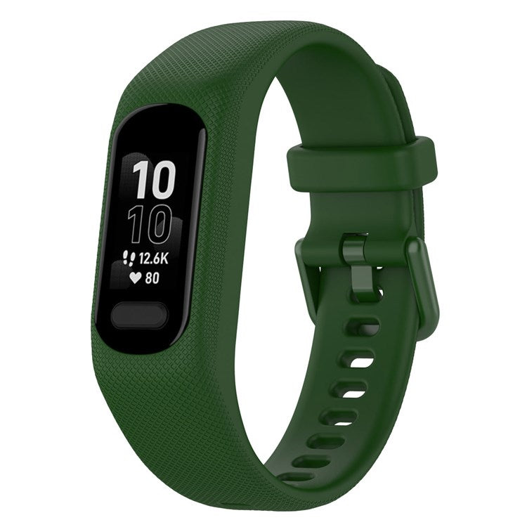 For Garmin Vivosmart 5 Armband Silicone Watch Strap with Case - Army Green