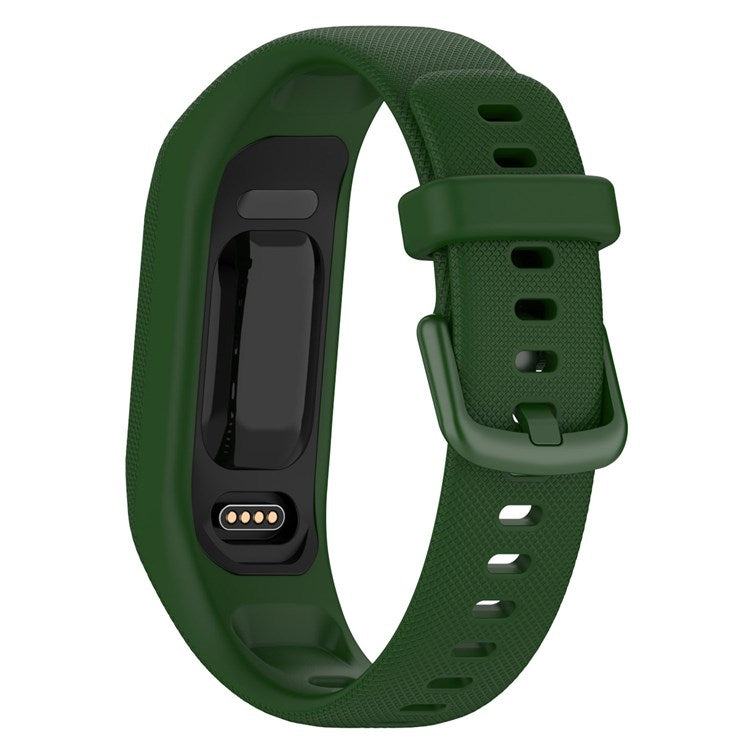 For Garmin Vivosmart 5 Armband Silicone Watch Strap with Case - Army Green
