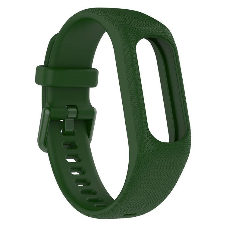For Garmin Vivosmart 5 Armband Silicone Watch Strap with Case - Army Green