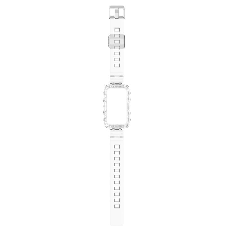 For Huawei Band 7 / Band 6 / Honor Band 6 Replacement Transparent TPU Watch Strap Wrist Band with Watch Case - Transparent