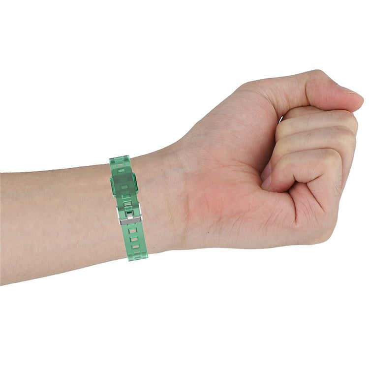 For Huawei Band 7 / Band 6 / Honor Band 6 Replacement Transparent TPU Watch Strap Wrist Band with Watch Case - Transparent