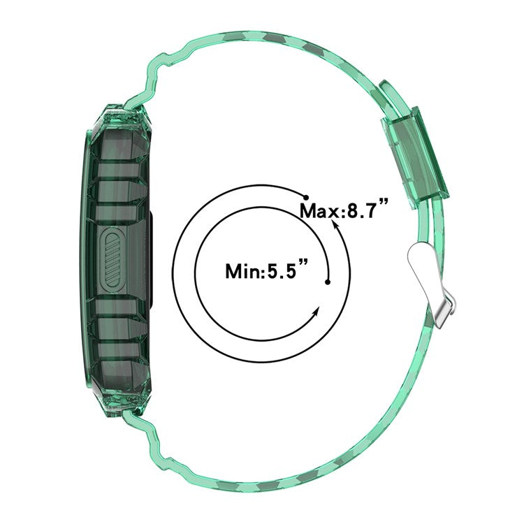 For Huawei Band 7 / Band 6 / Honor Band 6 Replacement Transparent TPU Watch Strap Wrist Band with Watch Case - Transparent
