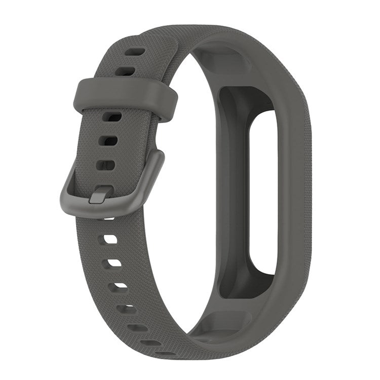 For GarminSmart 5 Wear-resistant Soft Silicone Watch Band with Case Protector Wrist Strap - Dark Grey