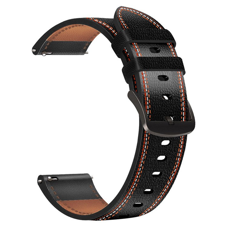 For Samsung Galaxy Watch3 45mm/Watch 46mm Microfiber Leather Watch Band Wrist Strap 22mm - Black
