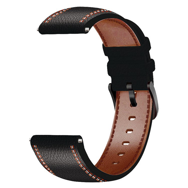 For Samsung Galaxy Watch3 45mm/Watch 46mm Microfiber Leather Watch Band Wrist Strap 22mm - Black