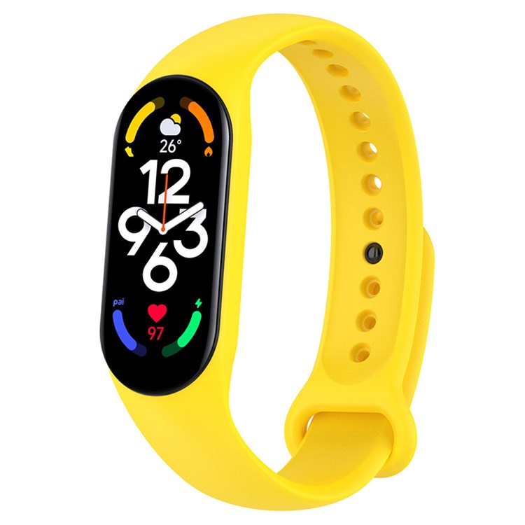 For Xiaomi Mi Band 7/6/5 TPU Watch Band Quick Release Wrist Strap for Sports Watch Replacement Accessories - Yellow