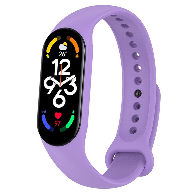 For Xiaomi Mi Band 7/6/5 TPU Watch Band Quick Release Wrist Strap for Sports Watch Replacement Accessories - Lavender Purple