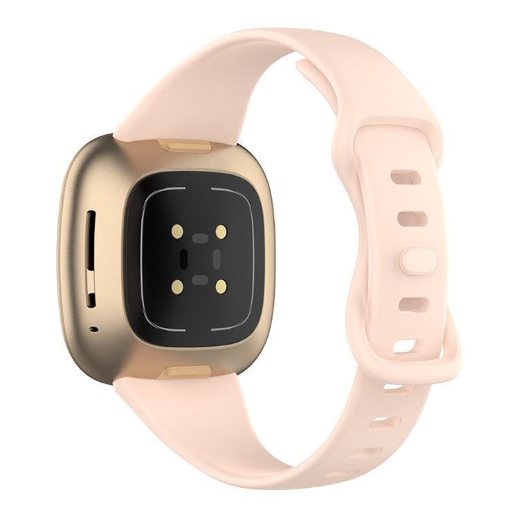 For Fitbit Versa 3 / Fitbit Sense Replacement Watch Band Soft TPU Adjustable Wrist Strap, Size L - Pink