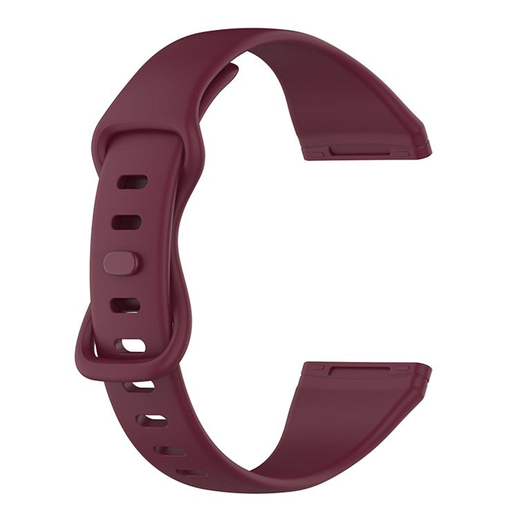 For Fitbit Versa 3 / Fitbit Sense Soft TPU Watch Strap Wristband Replacement Adjustable Watch Band, Size S - Wine Red