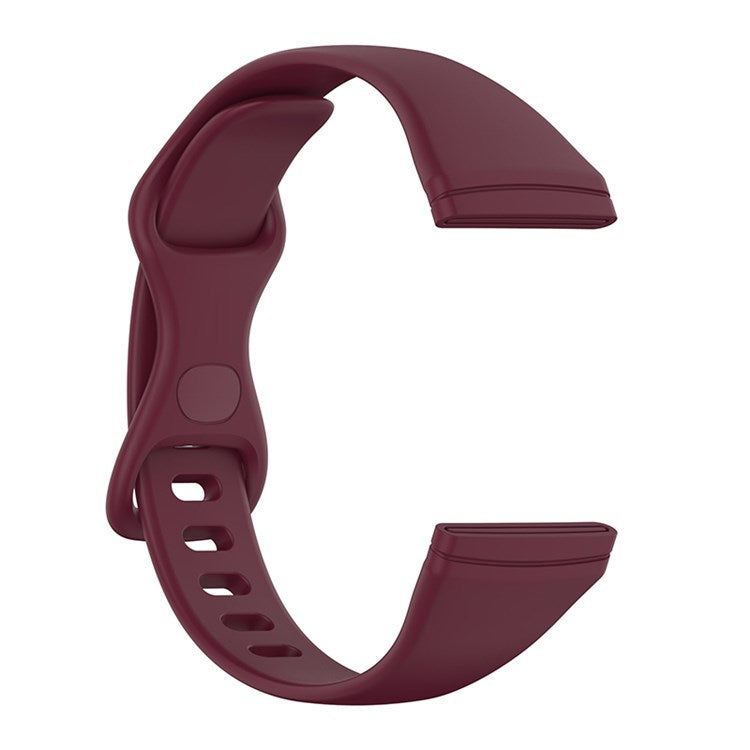 For Fitbit Versa 3 / Fitbit Sense Soft TPU Watch Strap Wristband Replacement Adjustable Watch Band, Size S - Wine Red