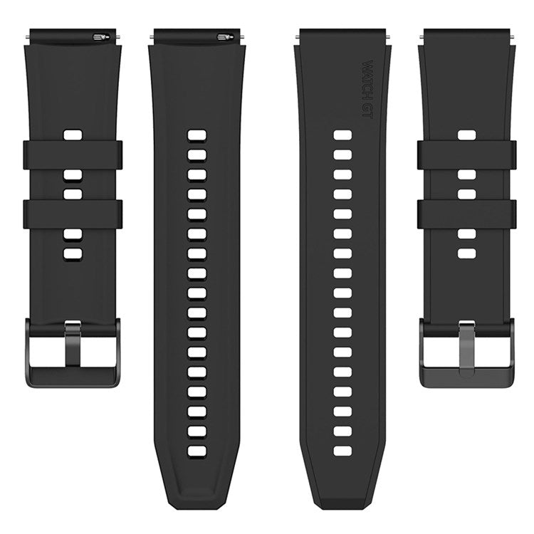 For Samsung Watch Heart-S / Heart-L / Galaxy Watch6 40mm 44mm / Watch6 Classic 43mm 47mm / Watch 5 40mm 44mm / 5 Pro 45mm / Watch4 40mm 44mm Replacement Watch Strap 20mm Silicone Watch Band - Black