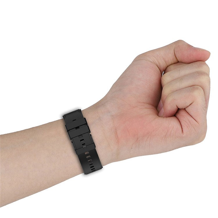 For Samsung Watch Heart-S / Heart-L / Galaxy Watch6 40mm 44mm / Watch6 Classic 43mm 47mm / Watch 5 40mm 44mm / 5 Pro 45mm / Watch4 40mm 44mm Replacement Watch Strap 20mm Silicone Watch Band - Black