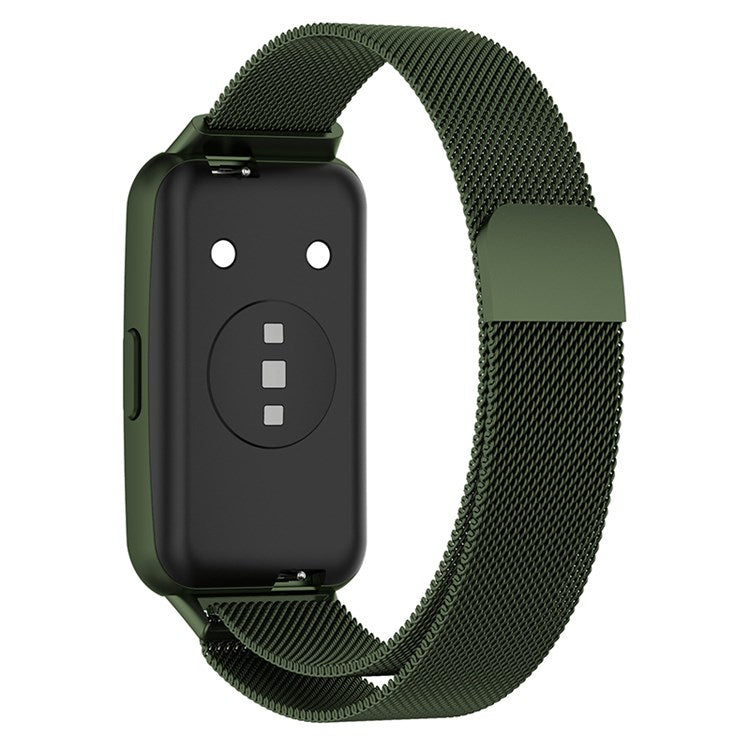 Replacement Watch Strap for Huawei Band 7/Honor Band 7, Magnetic Lock Metal Adjustable Wristband - Green