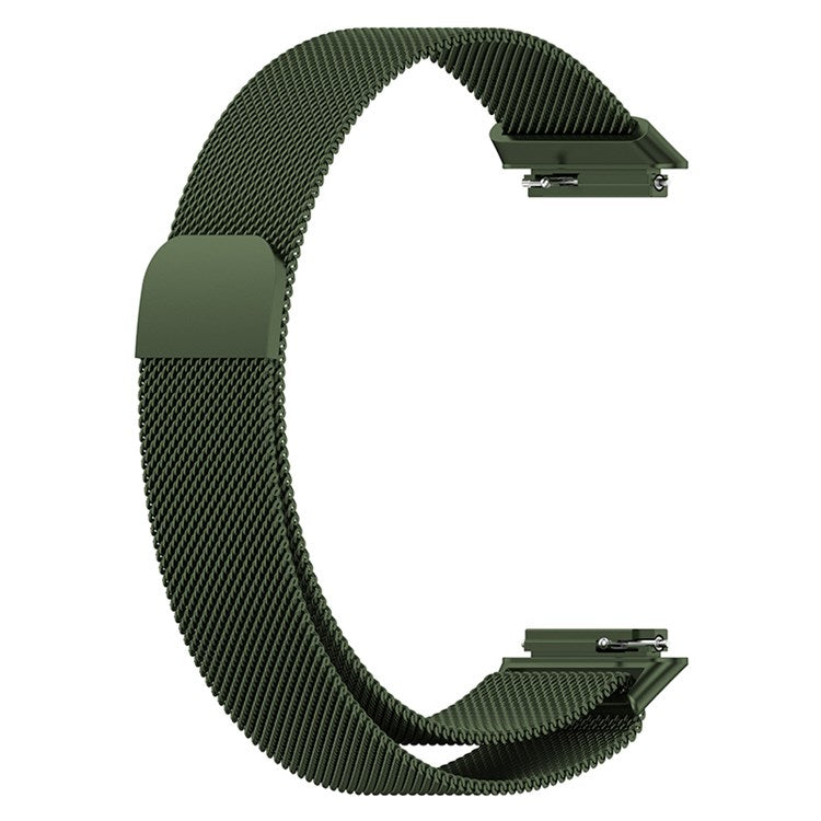 Replacement Watch Strap for Huawei Band 7/Honor Band 7, Magnetic Lock Metal Adjustable Wristband - Green