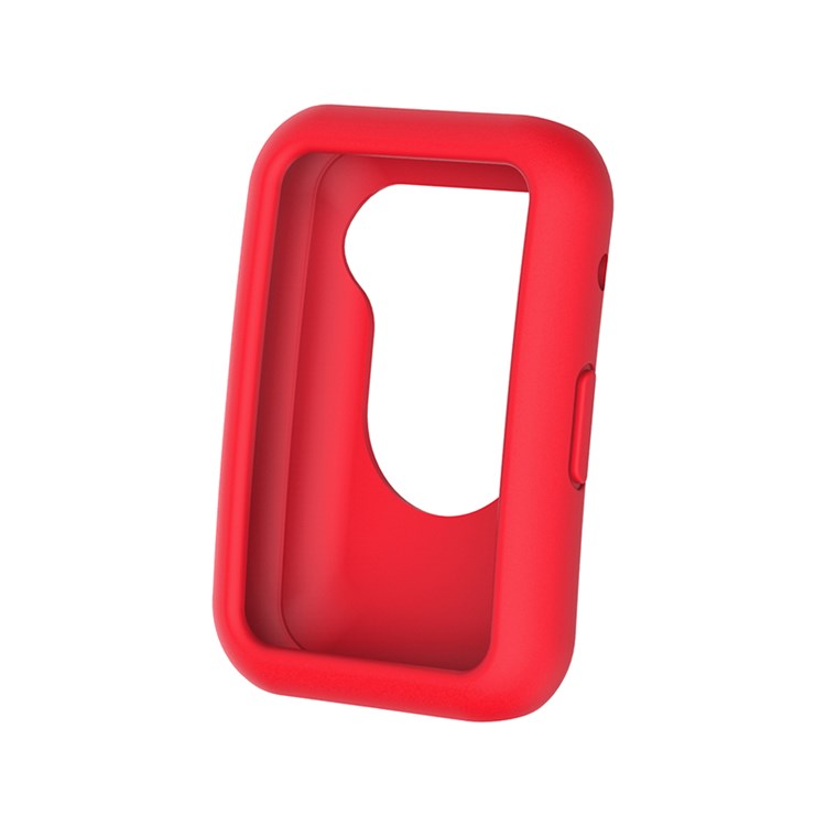 Silicone Watch Band for Huawei Watch Fit, Replacement Adjustable Wrist Strap + Anti-scratch Watch Case - Red