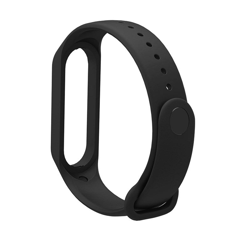 Soft TPU Watch Band for Xiaomi Mi Band 7, Adjustable Wrist Strap Bracelet Replacement - Black