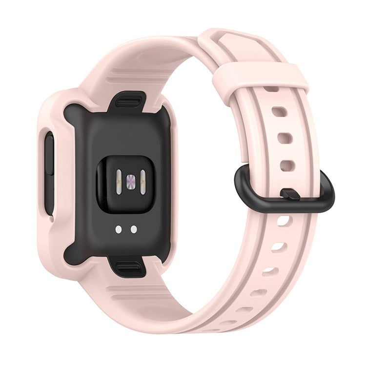 For Xiaomi Redmi Watch/Redmi Watch 2/Mi Watch Lite/Mi Watch Lite 2 Smart Watch Strap Soft Silicone Wrist Band with Watch Case - Pink