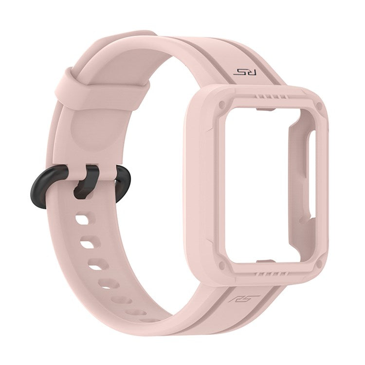 For Xiaomi Redmi Watch/Redmi Watch 2/Mi Watch Lite/Mi Watch Lite 2 Smart Watch Strap Soft Silicone Wrist Band with Watch Case - Pink