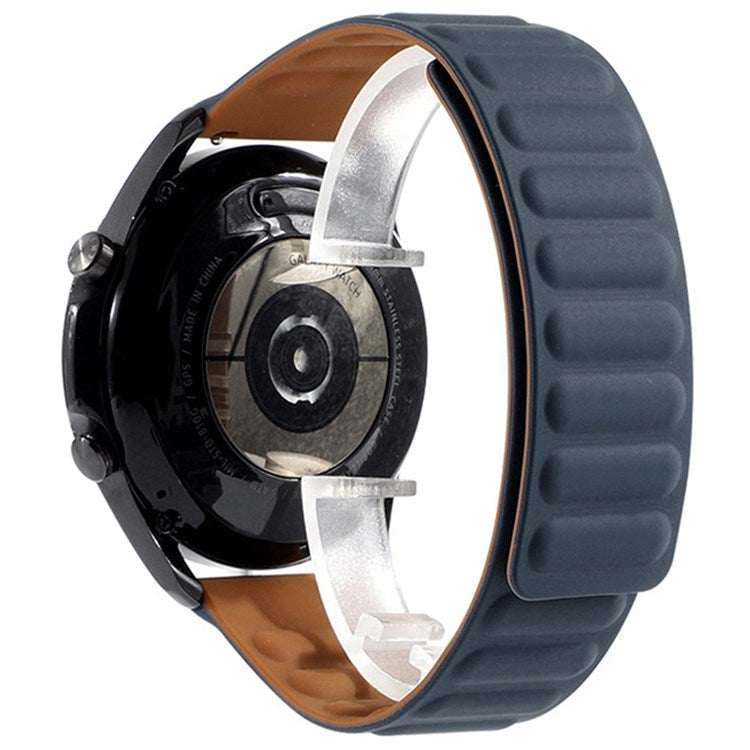 For Samsung Galaxy Watch4 40mm/44mm/Garmin Venu 2 Plus Silicone Watch Band 20mm Magnetic Wrist Strap Replacement - Indigo Blue