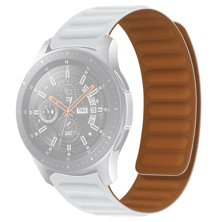 For Samsung Gear S3 Frontier/Classic/Garmin Forerunner 255 22mm Magnetic Watch Strap Silicone Wrist Band Replacement - White