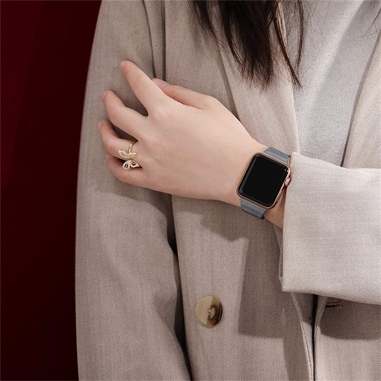 For Apple Watch Series 10 42mm / 9 8 7 41mm / 6 5 4 SE SE (2022) SE (2023) 40mm / 3 2 1 38mm Milanese Mesh Stainless Steel Watch Band Wrist Strap - Grey