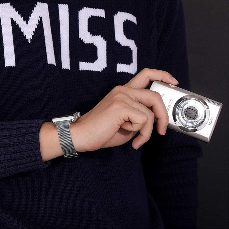 For Apple Watch Series 10 42mm / 9 8 7 41mm / 6 5 4 SE SE (2022) SE (2023) 40mm / 3 2 1 38mm Milanese Mesh Stainless Steel Watch Band Wrist Strap - Grey