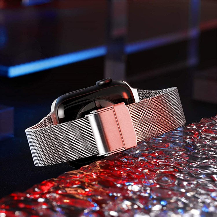 For Apple Watch Series 10 42mm / 9 8 7 41mm / 6 5 4 SE SE (2022) SE (2023) 40mm / 3 2 1 38mm Stainless Steel Milanese Smart Watch Band Replacement Strap - Silver