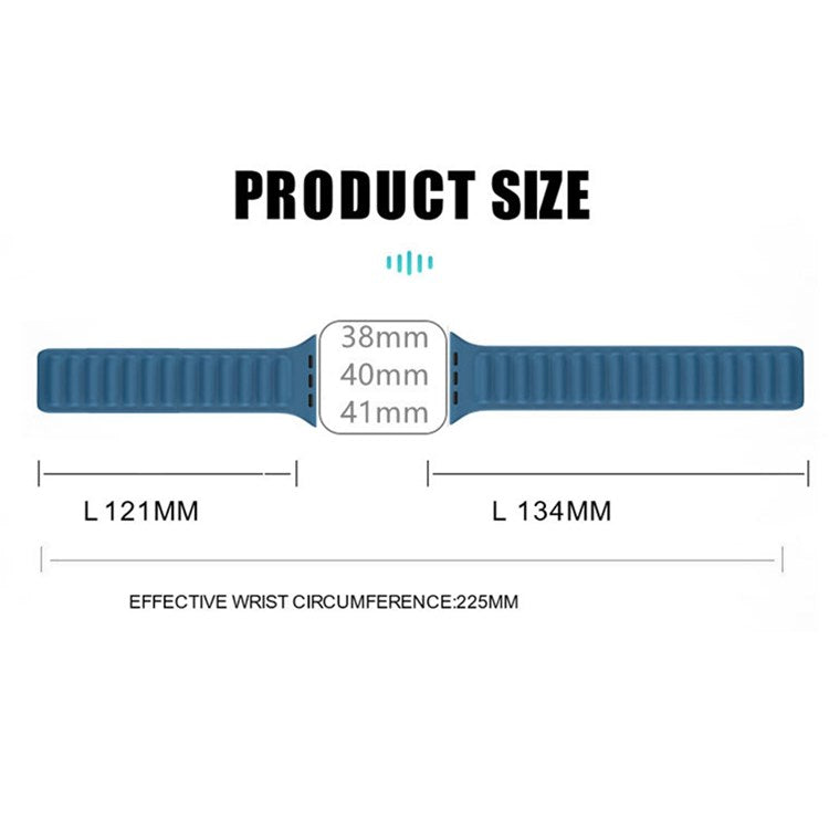 For Apple Watch Series 10 42mm / 9 8 7 41mm / 6 5 4 SE SE (2022) SE (2023) 40mm / 3 2 1 38mm Dual Color Silicone Watch Strap Magnetic Adjustable Wrist Band - Peacock Green