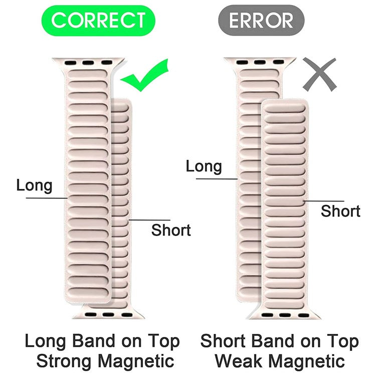 For Apple Watch Series 10 46mm / Ultra 2 Ultra 49mm / 9 8 7 45mm / SE (2023) SE (2022) SE 6 5 4 44mm / 3 2 1 42mm Magnetic Dual Color Silicone Watch Strap Replacement Wrist Band - Dark Green