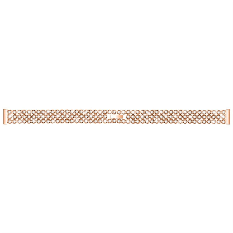 For Xiaomi Mi Band 7 Rhinestones Decor Replacement Strap Stainless Steel Round Beads Smart Watch Wristband - Rose Gold