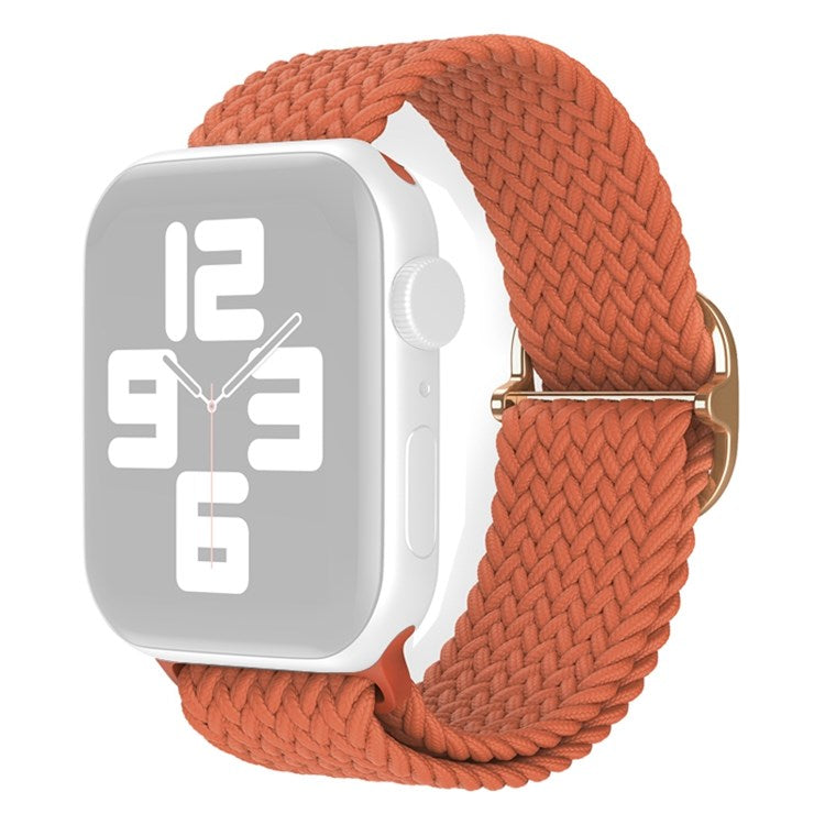 For Apple Watch Series 10 42mm / 9 8 7 41mm / 6 5 4 SE SE (2022) SE (2023) 40mm / 3 2 1 38mm Nylon Braided Watch Band Adjustable Wrist Strap Replacement - Orange