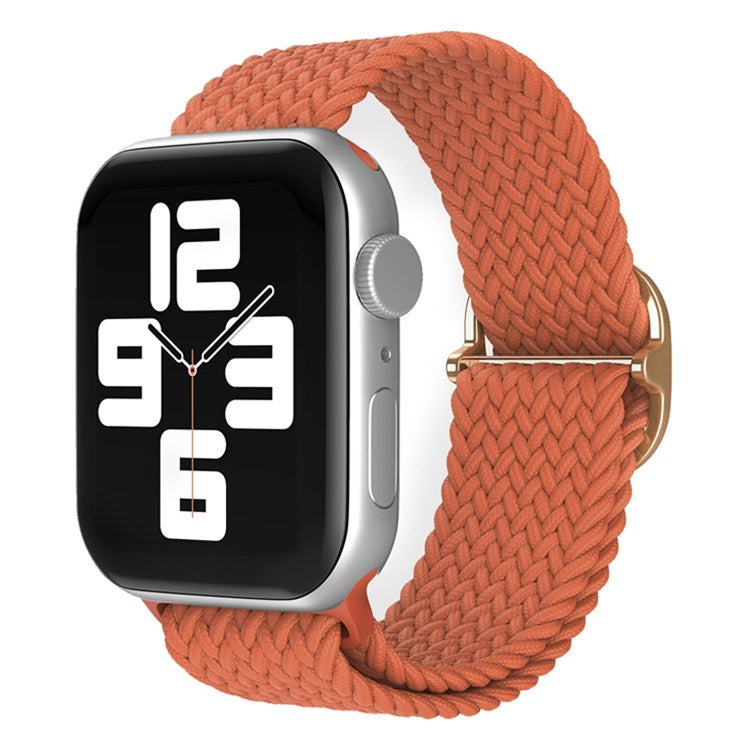 For Apple Watch Series 10 42mm / 9 8 7 41mm / 6 5 4 SE SE (2022) SE (2023) 40mm / 3 2 1 38mm Nylon Braided Watch Band Adjustable Wrist Strap Replacement - Orange