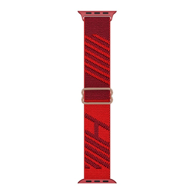 For Apple Watch Series 10 42mm / 9 8 7 41mm / 6 5 4 SE SE (2022) SE (2023) 40mm / 3 2 1 38mm Dual Color Nylon Watch Band Adjustable Wrist Strap Replacement - Dark Red / Red