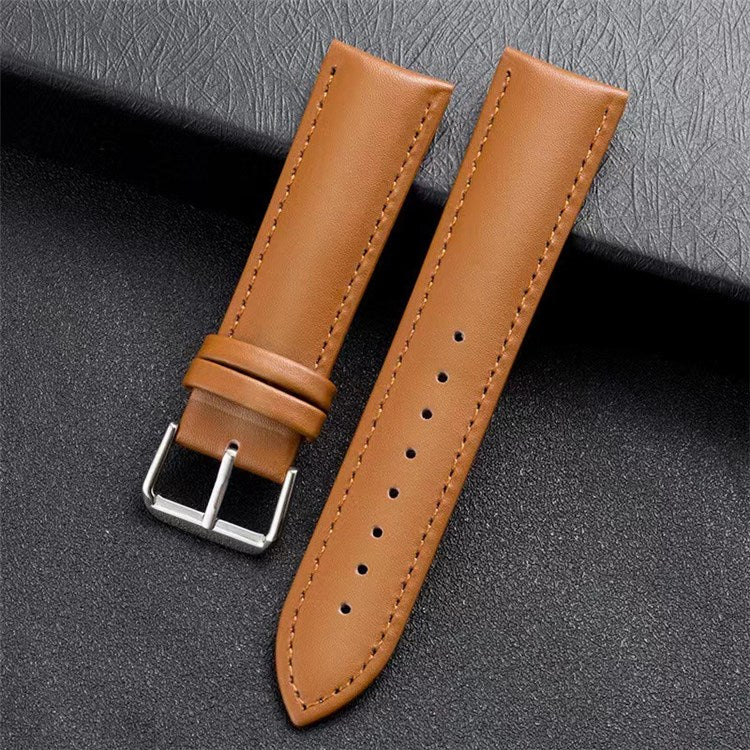 For Huawei Watch Fit mini/TalkBand B3/TalkBand B6 Calf Leather Watch Band Wrist Strap 16mm with Buckle - Light Brown