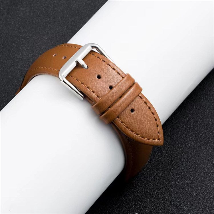 For Huawei Watch Fit mini/TalkBand B3/TalkBand B6 Calf Leather Watch Band Wrist Strap 16mm with Buckle - Light Brown