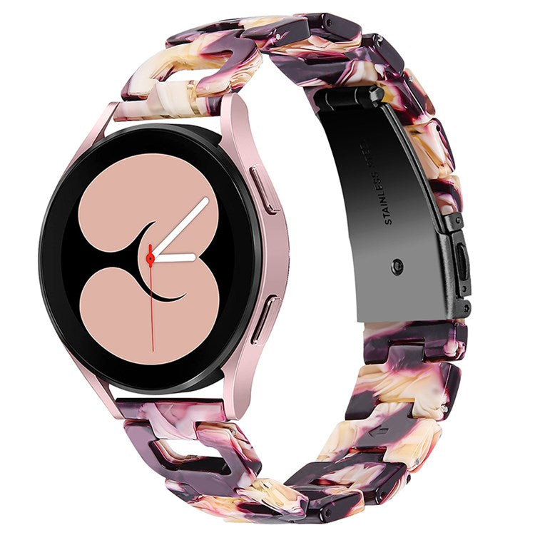 For Samsung Galaxy Watch4 Active 40mm / 44mm / Watch4 Classic 42mm / 46mm D Shape Resin Smart Watch Strap Wristband with Stainless Steel Buckle - Purple Mix