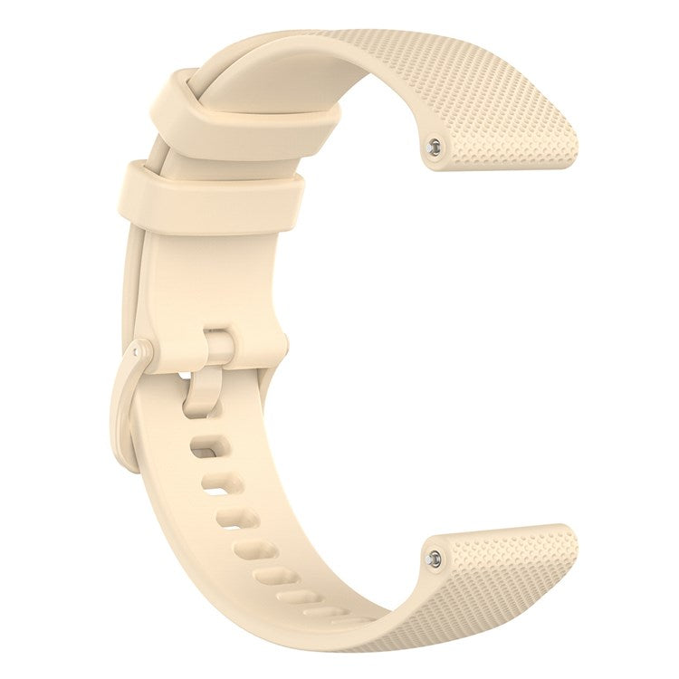 For Xiaomi Haylou Solar LS01 / ID205 / Willful SW021 Universal Grid Texture Silicone Watchband Replacement - Beige
