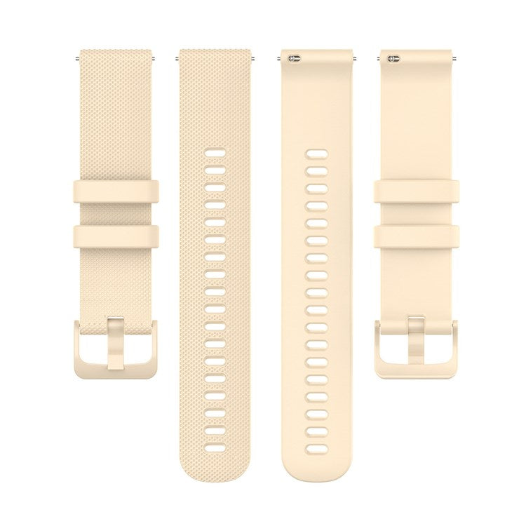 For Xiaomi Haylou Solar LS01 / ID205 / Willful SW021 Universal Grid Texture Silicone Watchband Replacement - Beige